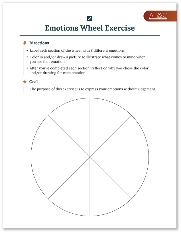 emotions wheel exercise