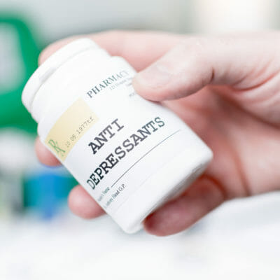 Antidepressants bottle